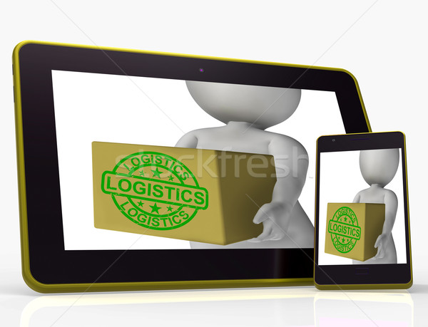 Logistics Tablet Means Packing And Delivering Products Stock photo © stuartmiles