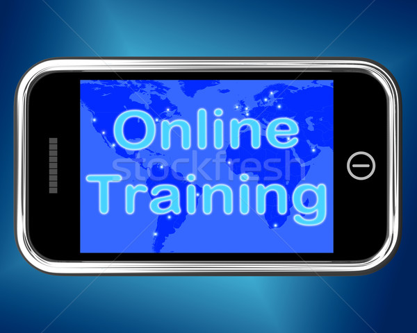 Online Training Mobile Message Shows Web Learning Stock photo © stuartmiles