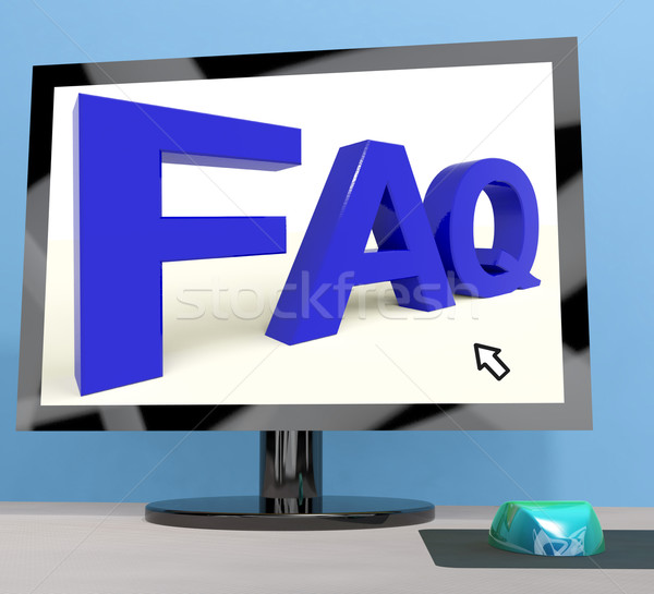 Faq ekranie komputera online pomoc Zdjęcia stock © stuartmiles