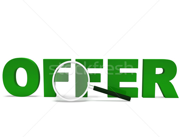 Offer Word Shows Offerings Discounts Offers And Reductions Stock photo © stuartmiles