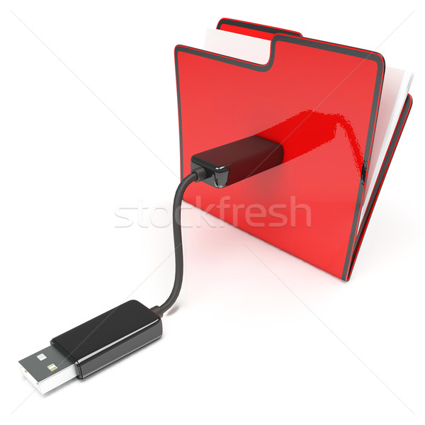 Foto stock: Usb · carpeta · archivo · almacenamiento · de · datos · memoria