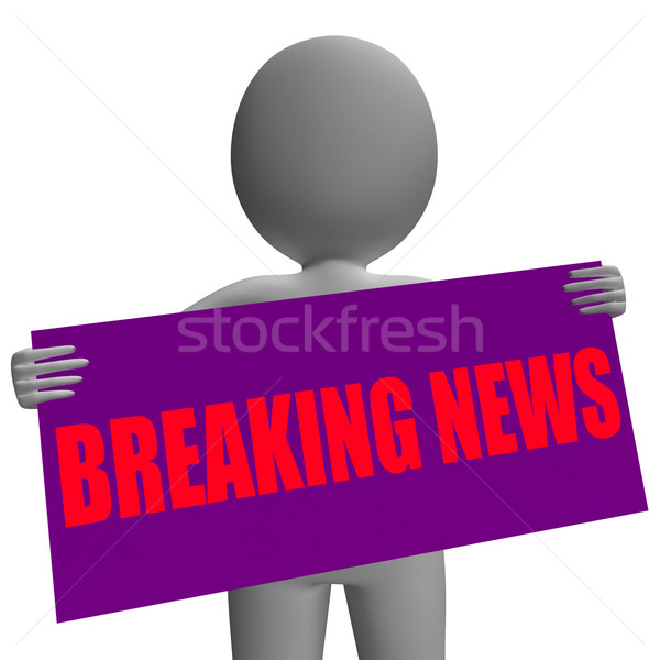 Breaking News Sign Character Means News Update Stock photo © stuartmiles