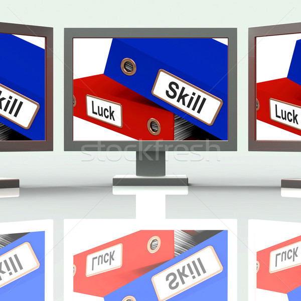 Skill And Luck Folders Show Expertise Or Chance Stock photo © stuartmiles