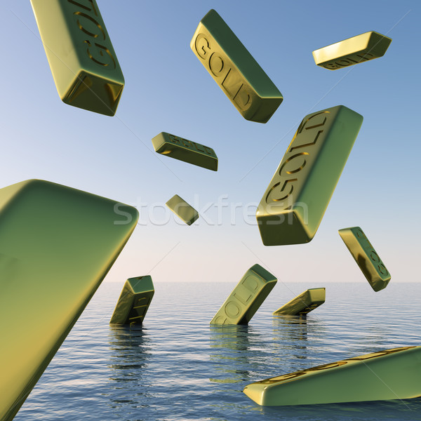 Gold Bars Falling Showing Depression Recession And Economic Down Stock photo © stuartmiles