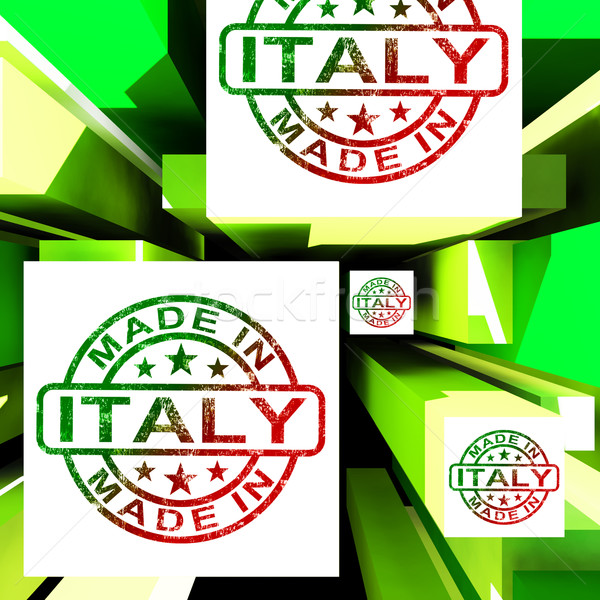 Made In Italy On Cubes Shows Italian Manufacture Stock photo © stuartmiles