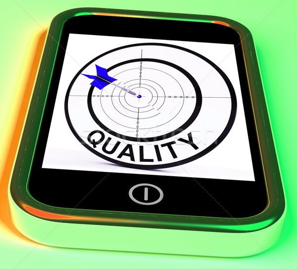 Quality Smartphone Means Excellent Goods And Customer Satisfacti Stock photo © stuartmiles