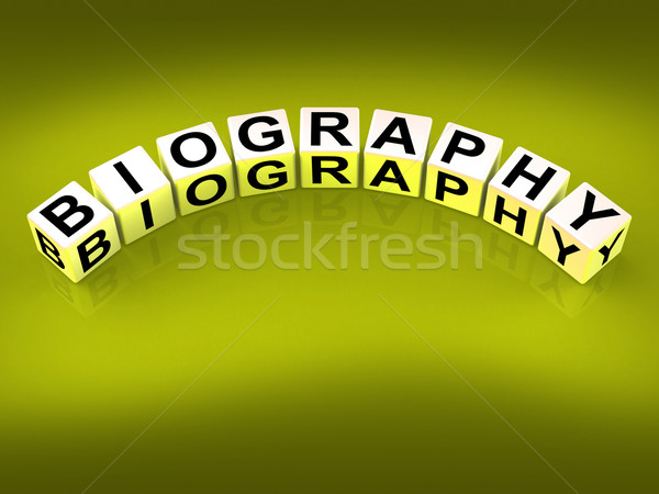 Biography Blocks Represent Writing a Memoir or Life Story Stock photo © stuartmiles