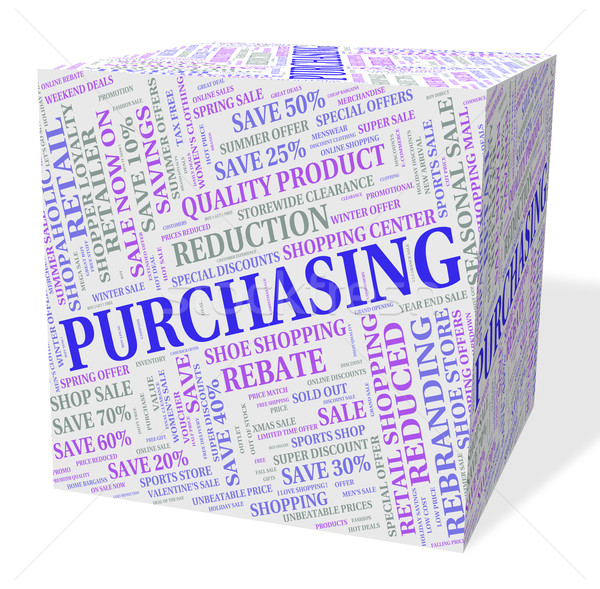 Purchasing Cube Means Client Purchase And Text Stock photo © stuartmiles