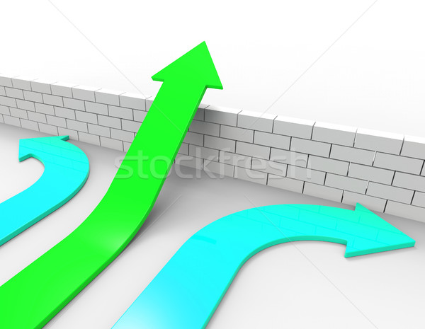 Success Arrow Means Jump Hurdle And Arrows Stock photo © stuartmiles