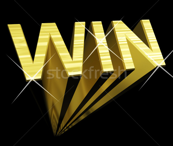 Win Text In Gold And 3d As Symbol For Success And Victory Stock photo © stuartmiles