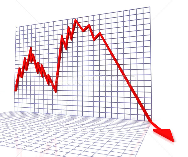 Red Graph Shows Sales Or Turnover Stock photo © stuartmiles