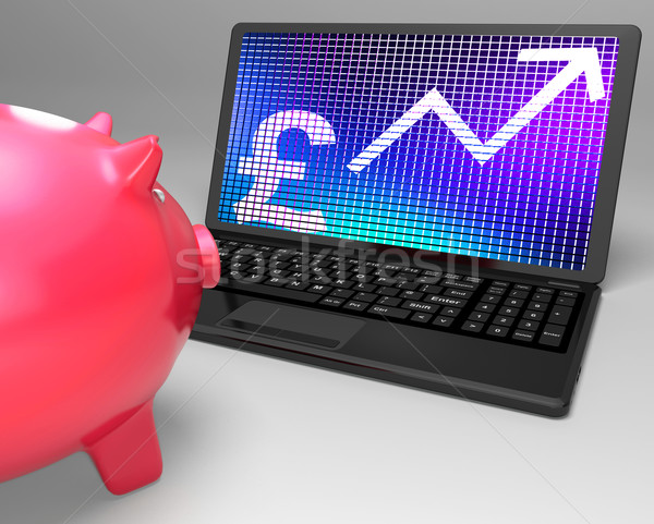 Pound Symbol On Laptop Showing Britain Increases Stock photo © stuartmiles
