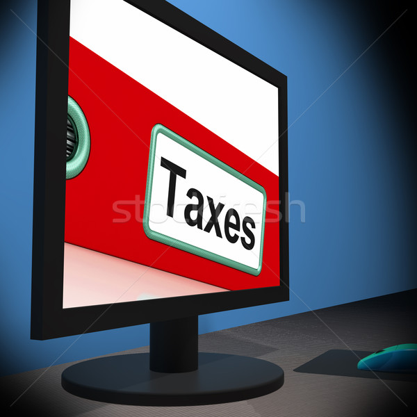 Taxes On Monitor Showing Taxation Stock photo © stuartmiles