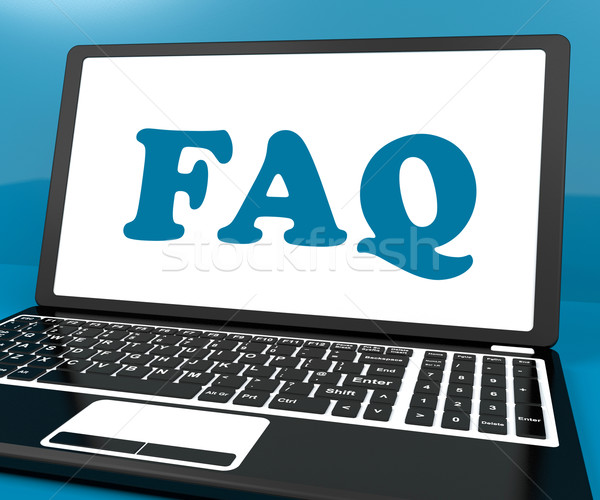 Faq On Laptop Shows Solution And Frequently Asked Questions Onli Stock photo © stuartmiles