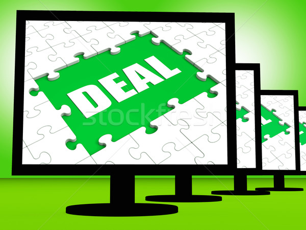 Deal Monitor Shows Bargain Trade Contract Or Dealing Stock photo © stuartmiles
