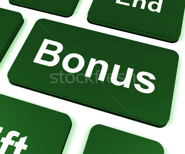 Bonus Key Shows Extra Gift Or Gratuity Online Stock photo © stuartmiles