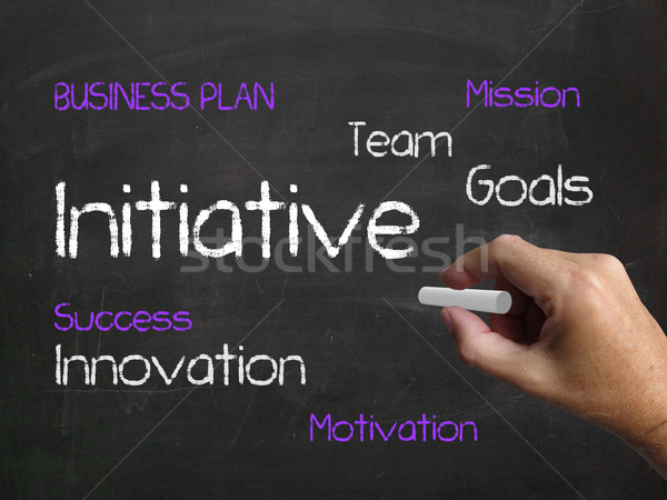 Initiative on Chalkboard Refers to Motivation Enterprise and Dri Stock photo © stuartmiles