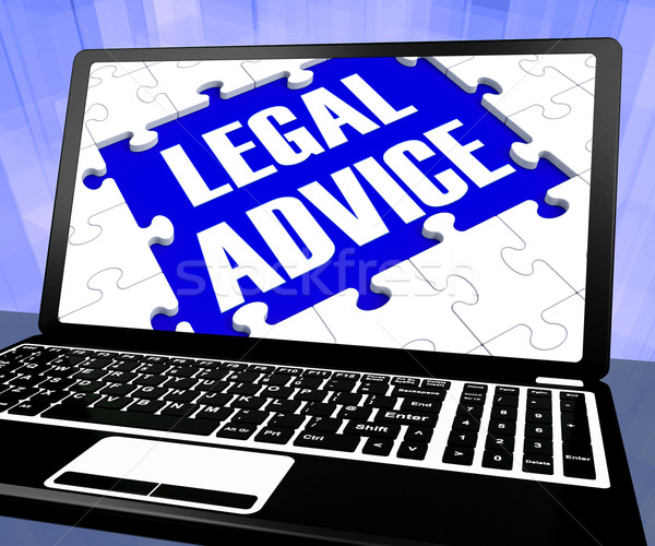 Juridische advies laptop overleg internet web Stockfoto © stuartmiles