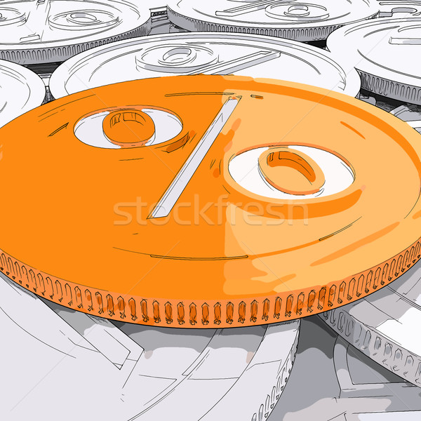 Percentage Coin Shows Interest  Earn And Owed Stock photo © stuartmiles