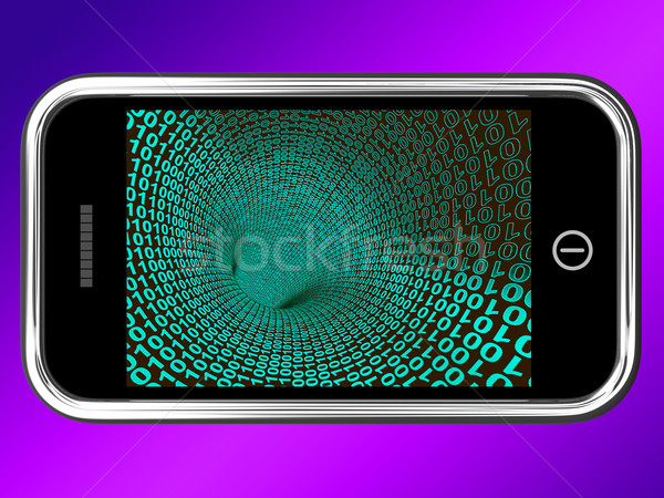 Binary Code On Mobile Showing Technology Stock photo © stuartmiles