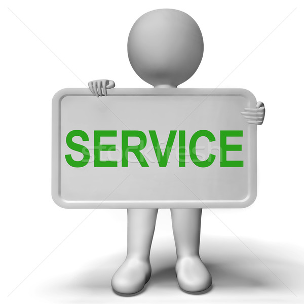 Service Button Means Help Support And Assistance Stock photo © stuartmiles