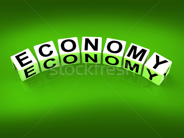 Economia blocos mostrar monetário econômico previsões Foto stock © stuartmiles