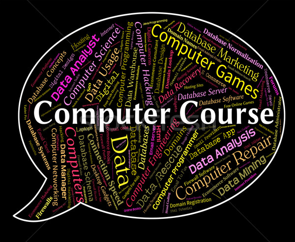Stock photo: Computer Course Shows Communication Schedules And Pc