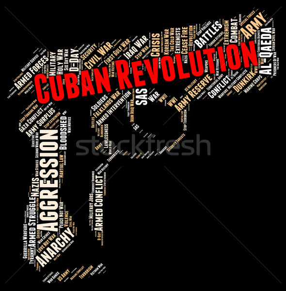 Cubaans revolutie tonen protest tekst woorden Stockfoto © stuartmiles