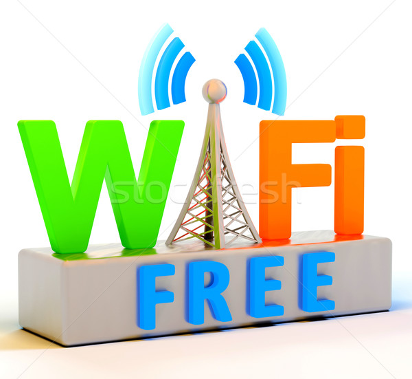 Wi-fi internet símbolo conexão significado acessar Foto stock © stuartmiles