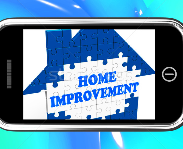 Home Improvement On Smartphone Shows Hiring Contractor Stock photo © stuartmiles