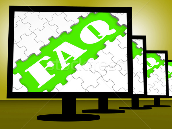 Faq On Monitors Shows Faqs Frequently Asked Questions Online Stock photo © stuartmiles