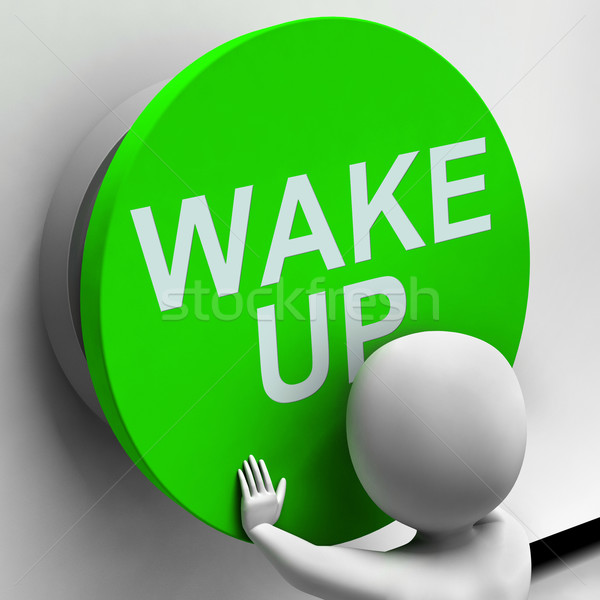 W górę przycisk alarm obudzić rano Zdjęcia stock © stuartmiles
