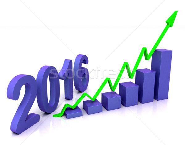 2016 azul gráfico de barras presupuesto éxito Foto stock © stuartmiles