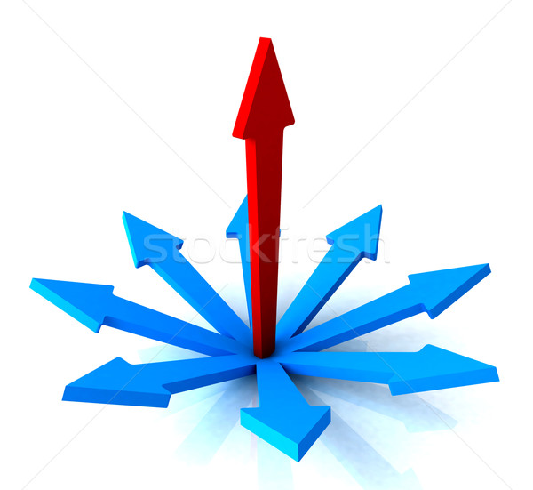 Red Vertical Arrow Shows Path Chosen Stock photo © stuartmiles