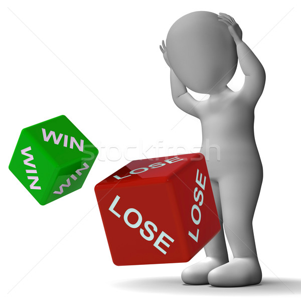 Stock photo: Win Lose Dice Showing Gambling