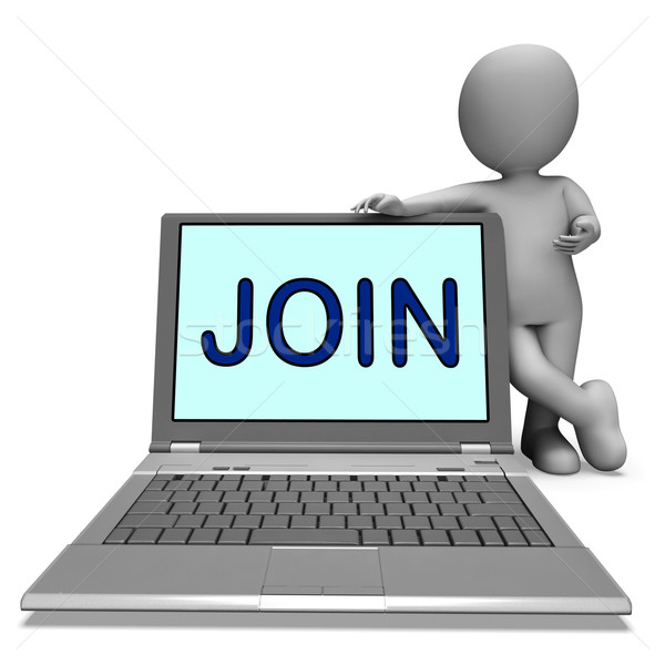 Join On Laptop Shows Enlist Membership Or Volunteer Online Stock photo © stuartmiles