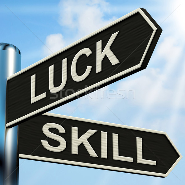 Luck Skill Signpost Shows Expert Or Fortunate Stock photo © stuartmiles