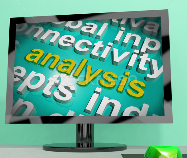 Analysis Word Cloud Screen Shows Probe Examination Stock photo © stuartmiles