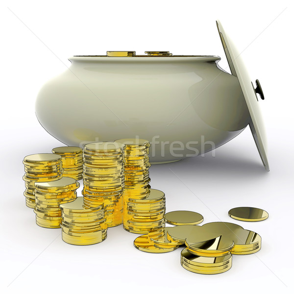 Pot Of Gold Means Money Or Lucky Stock photo © stuartmiles