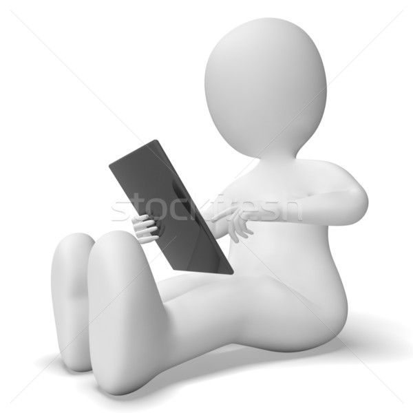Ipad Or Tablet Pc Being Used By 3d Character Stock photo © stuartmiles