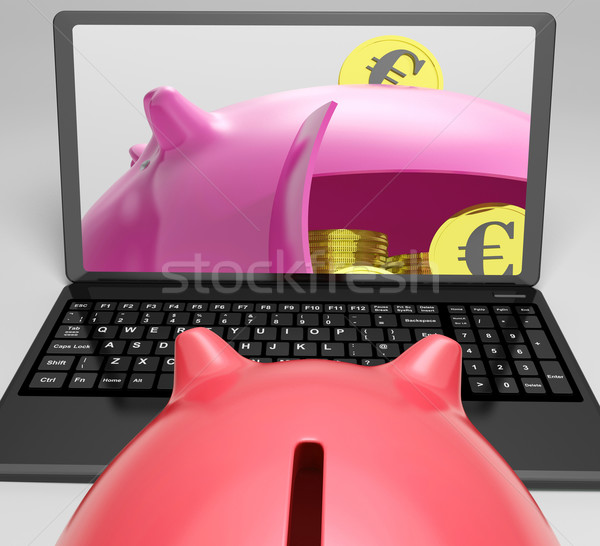 Piggy Vault With Coins Shows Banking Insurance Stock photo © stuartmiles