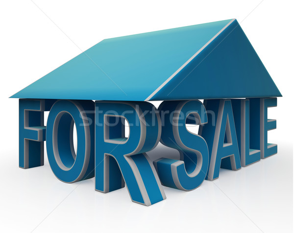 Verkoop teken home verkopen eigendom huis Stockfoto © stuartmiles