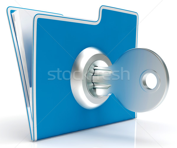 文件 關鍵 機密 機密 顯示 鎖 商業照片 © stuartmiles