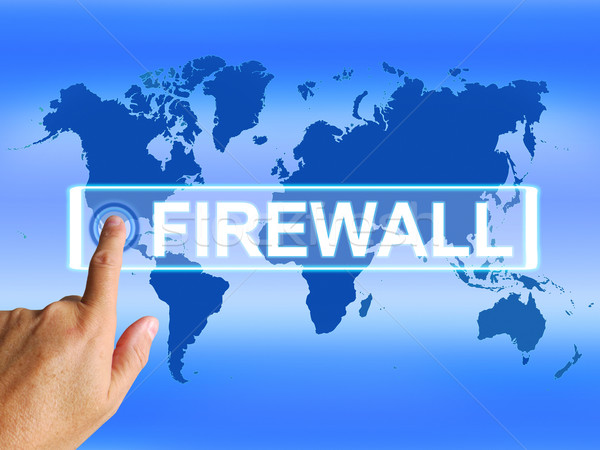 Firewall Karte online Sicherheit Sicherheit Schutz Stock foto © stuartmiles