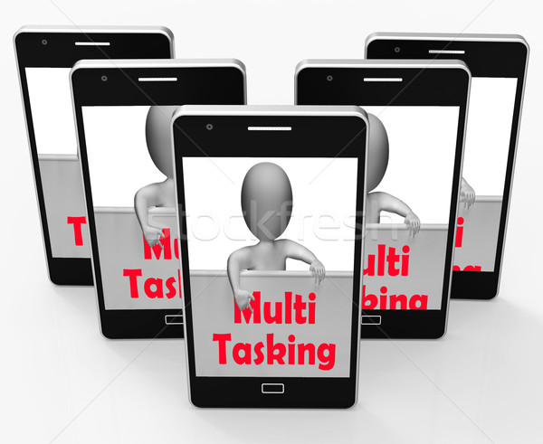 Multitasking telefono multipla compiti significato Foto d'archivio © stuartmiles
