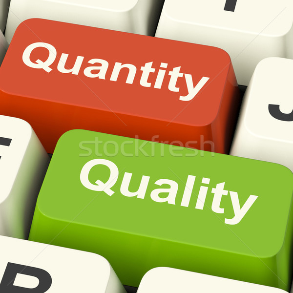 Stock photo: Quality And Quantity Computer Keys Showing Choice Between Excell