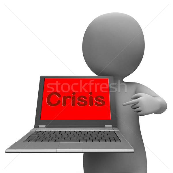 Crisis Laptop Means Calamity Trouble Or Dangerous Situation Stock photo © stuartmiles