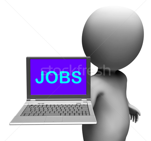 Jobs laptop werkloosheid werk online tonen Stockfoto © stuartmiles