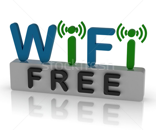 Free Wifi Shows Internet Connection And Mobile Hotspot Stock photo © stuartmiles