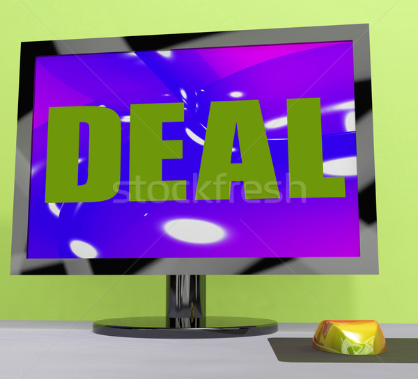 Deal Monitor Shows Trade Contract Or Dealing Stock photo © stuartmiles
